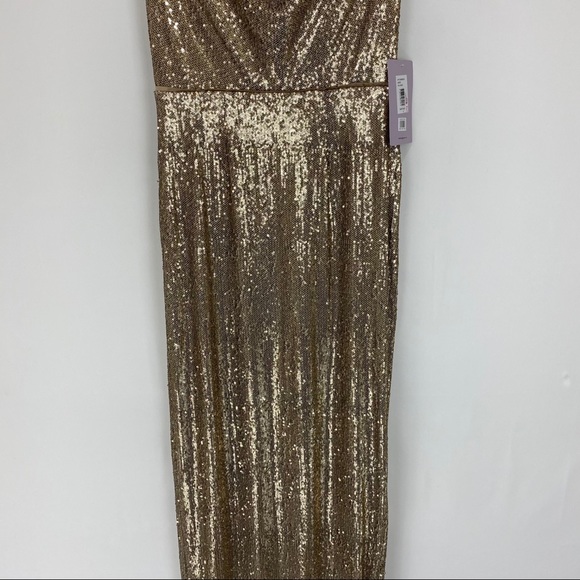 JS Collections Sequin Cowl Neck Column Gown - Picture 7 of 8